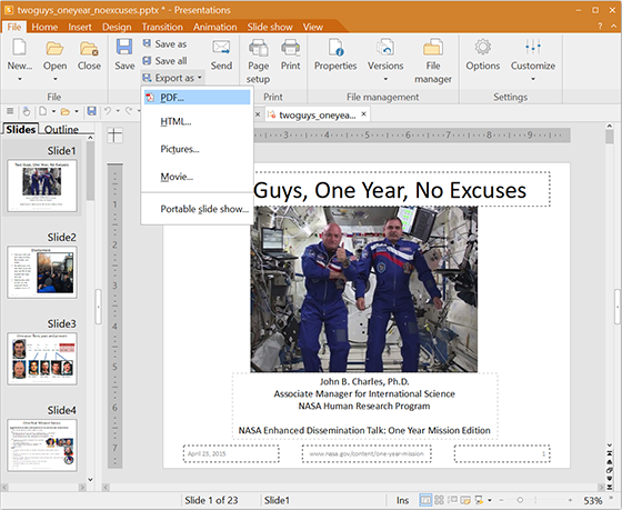 powerpoint for mac deosnt save to pdf