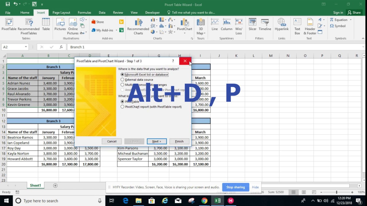 does excel for mac have pivot chart wizard